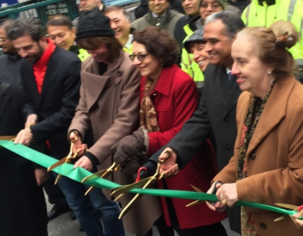 Past and present DOT commissioners cut the ribbon last week.