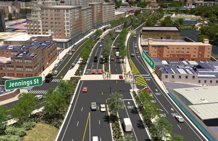 Meet the new Sheridan "Boulevard." As envisioned by New York State DOT, it's not much different than today's Sheridan Expressway. Image: State DOT