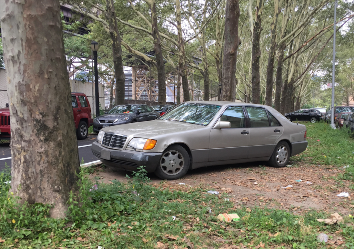 This car is technically parked on park-land. Photo: David Meyer