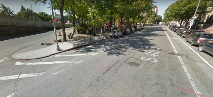 South 4th Street west of Havemeyer before the redesign. Image: Google Street View