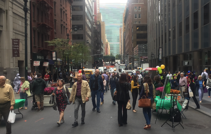 This is what 43rd Street looked like when the city made it car-free for an afternoon. Photo: David Meyer