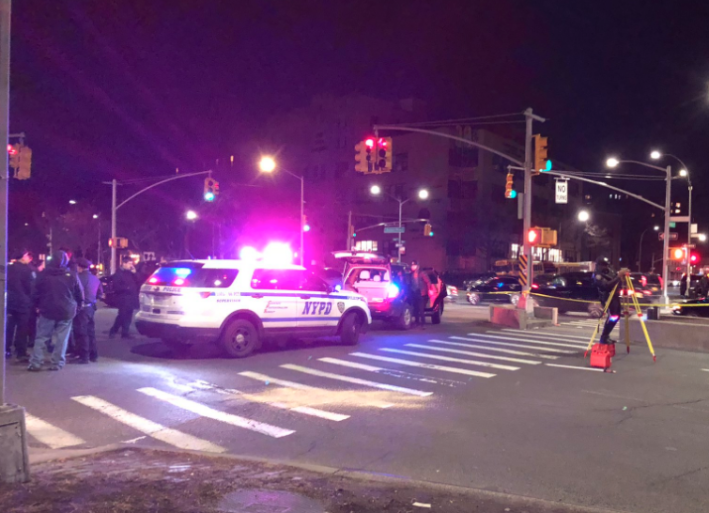 The scene at a fatal collision at Church Avenue and Ocean Parkway. Photo: Sam Polcer/Twitter