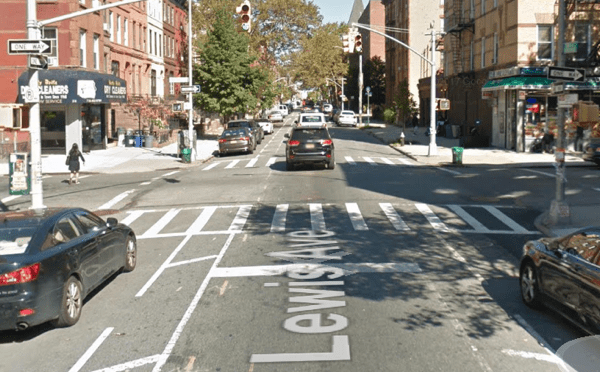 Lewis Avenue at Jefferson Avenue. Photo: Google Maps