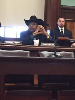 Council Member Ruben Diaz, Sr. at today's transportation hearing.