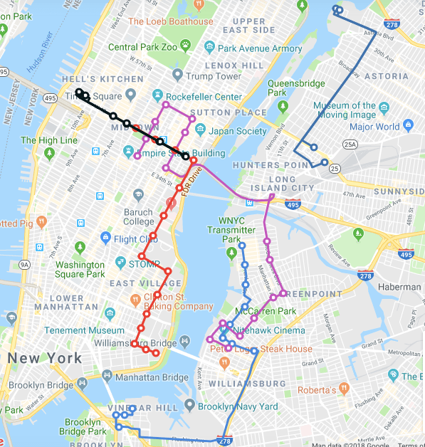 A map of Chariot's coverage area in New York City.
