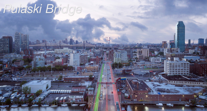 The BQX apparently won't travel over the Pulaski Bridge anymore, either. Photo: Friends of the Brooklyn Queens Connector