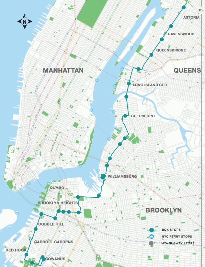 The proposed streetcar route. Image: NYC EDC