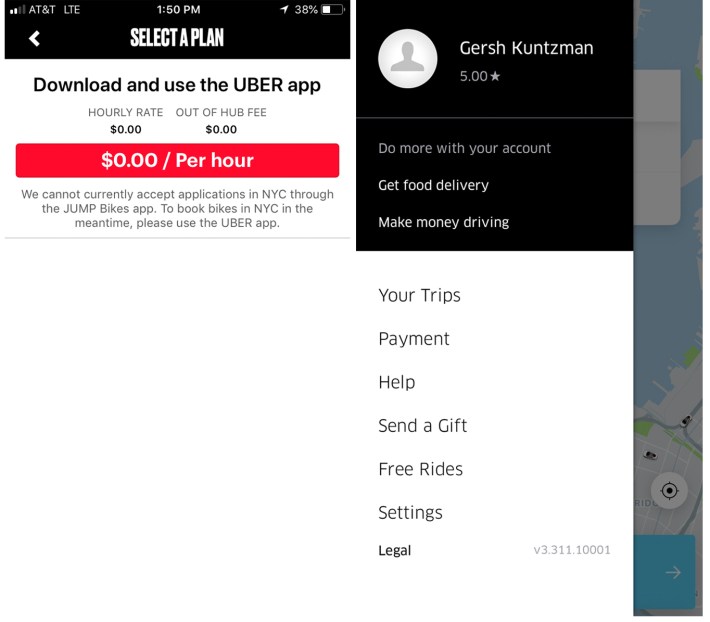 You can't register for Jump on the Jump app. You can only search for bikes on the Uber app, which sometimes doesn't give you the "bike" option in the menu.