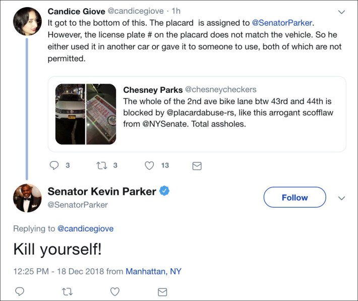 This was Parker's tweet — before he deleted it.