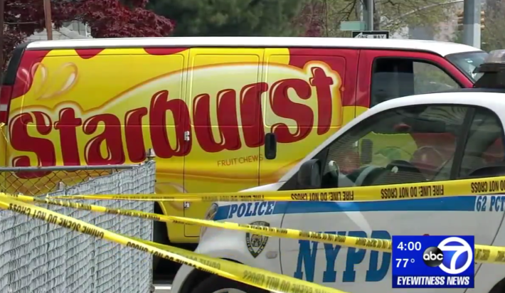 The truck driver who killed Emur Shavkator was piloting this van. Video still: ABC 7 New York