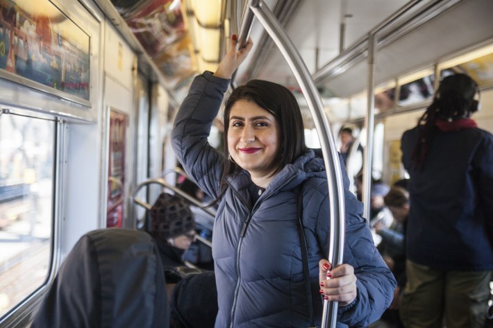 Senator Ramos on the subway. Photo: Konstantin Sergeyev