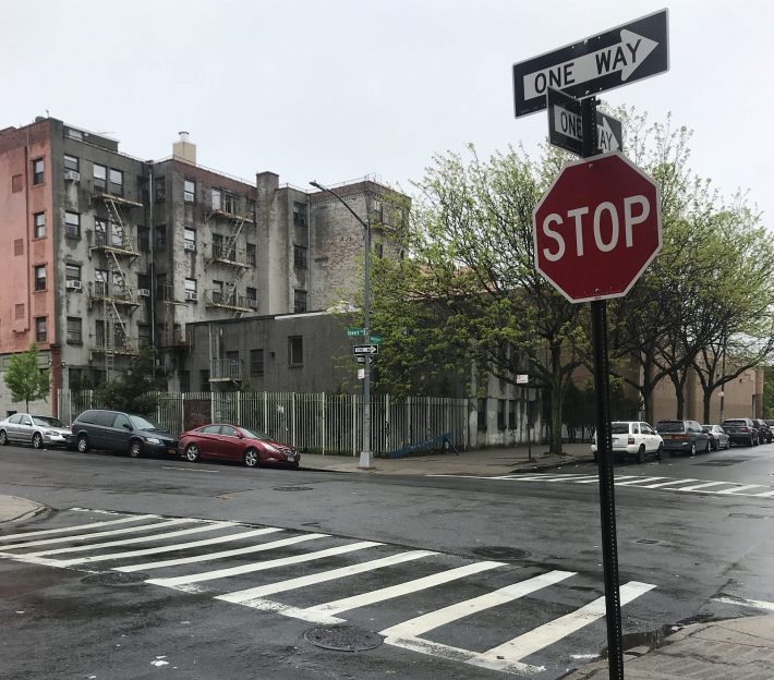 This is the corner where Charles McClean was killed on Friday. The postal service driver was going straight through this stop sign, but only looking left to see oncoming cars. Photo: Gersh Kuntzman