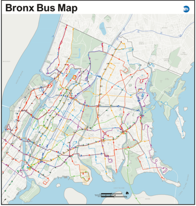 The proposed Bronx bus route.