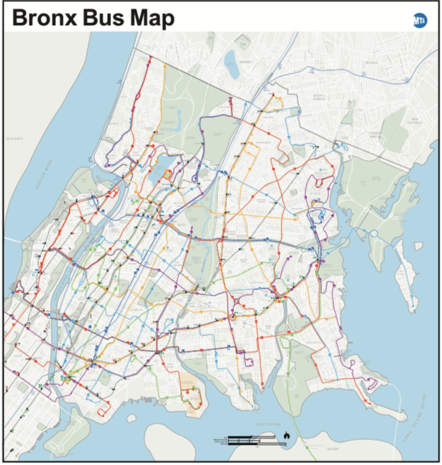 The proposed Bronx bus route.