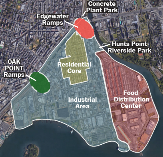 The state's plan to reroute trucks to the Hunts Point market puts them closer to residential areas.