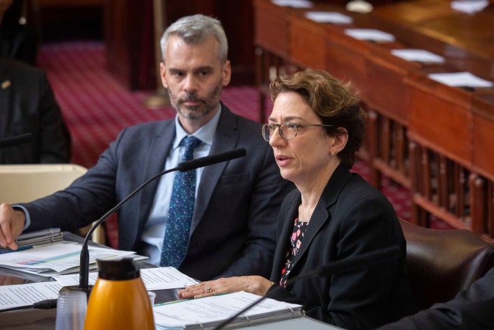 Commissioner Polly Trottenberg with a deputy, Sean Quinn. Photo: John McCarten