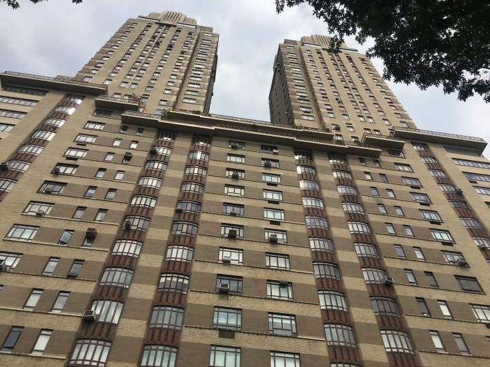 The people who want to halt the life-saving protected bike lane on Central Park West live in this building, one of the most expensive in the world. Photo: Vivian Lipson