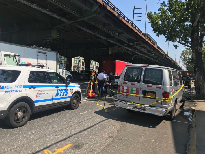 The driver of this van admitted that he opened his door into a cyclist, who was then hit by a truck. Photo: Dave Colon