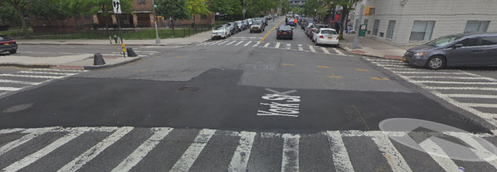 The intersection of York and Gold streets where a Revel rider allegedly rammed into a biker.