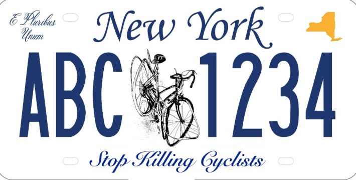 stop killing cyclists plate