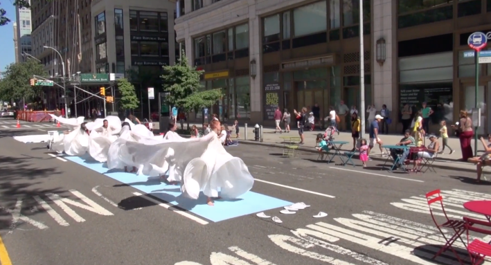 Performers from Time Lapse Dance got a chance to really stretch out. Photo: Clarence Eckerson Jr.