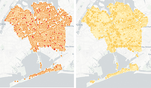 The map at right indicates crashes without injuries so far this year. The map at left shows injuries and fatalities. Source: Crashmapper