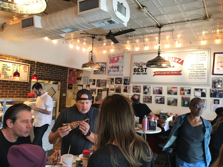 Joe's Pizza: Packed with pedestrians. Photo: Dave Colon