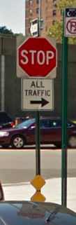 This is the sign that the dump truck driver would have seen. Photo: Google