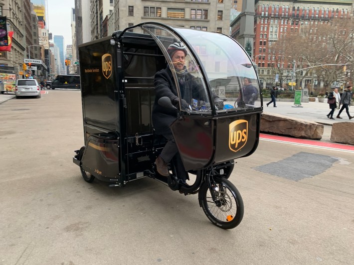 A UPS cargo bike is nimble and small. Photo: Gersh Kuntzman