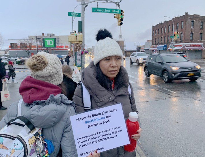 They came in the snow to demand better buses. Photo: Jim Burke