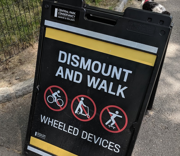This is how cyclists are treated in Central Park.