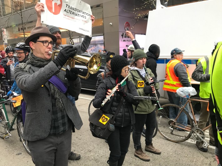 The performers, who called themselves the Rude Mechanicals (it's a Shakespeare reference) played "Road to Nowhere." Photo: Dave Colon