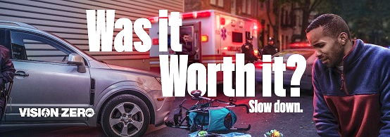 An image from the NYC DOT's advertising campaign spotlights the role of SUVs in pedestrian fatalities. Image: DOT