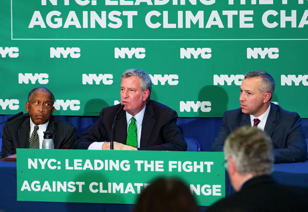 Mayor de Blasio talks a good game on climate, but he doesn't deliver. Photo: NYC.gov