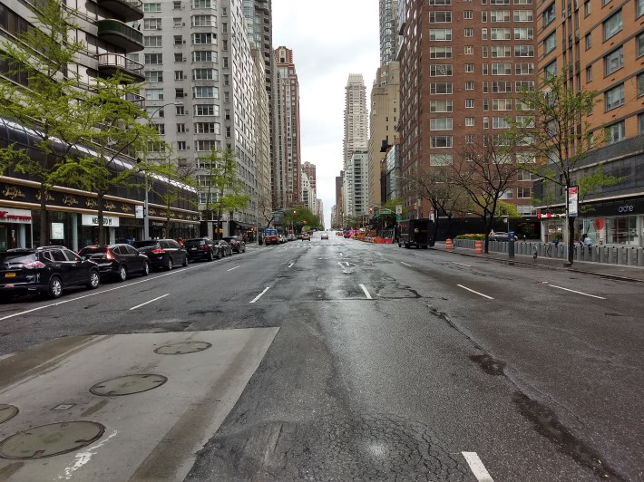Thunder Road: Third Avenue (looking north from 61st Street), a straight shot for speeding vehicles, has seen a lot of illegal drag racing since the start of the pandemic. Photo: Liam Jeffries
