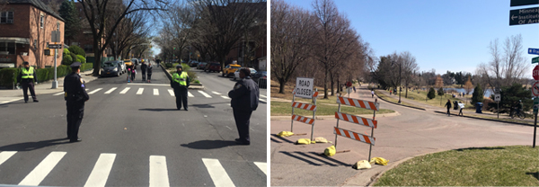 How New York did open streets (left) and how Minneapolis did it (right).