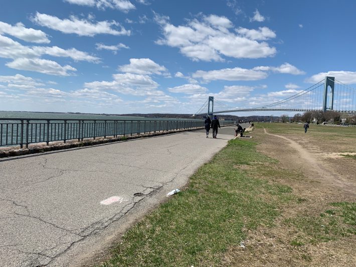 Imagine that: The Shore Parkway bike path. No cops. No COVID enforcement worries. Photo: Gersh Kuntzman