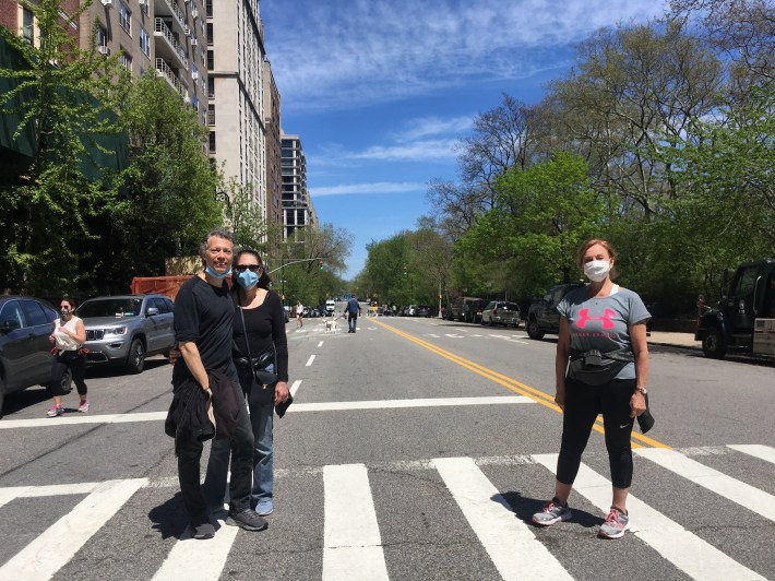 Upper East Siders (from left) Jesus, Nurit and Mallory on East End Avenue said they loved the open space. Photo: Luke Szabados