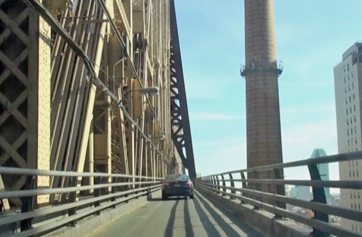 The south outer roadway, with its low fence. Photo: Clarence Eckerson Jr.