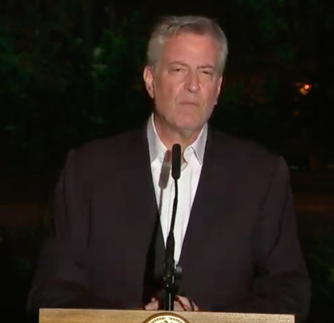 Mayor de Blasio on Saturday night.