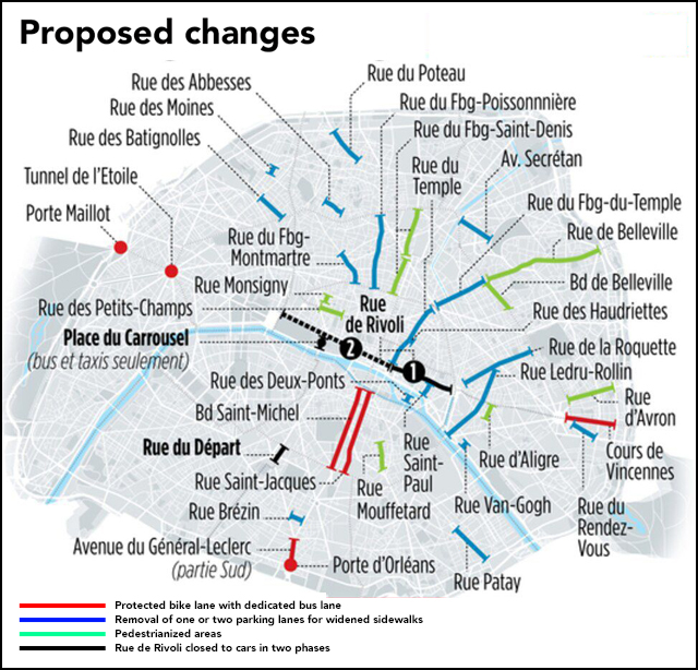 Map: Le Parisien (with translation by Streetsblog)