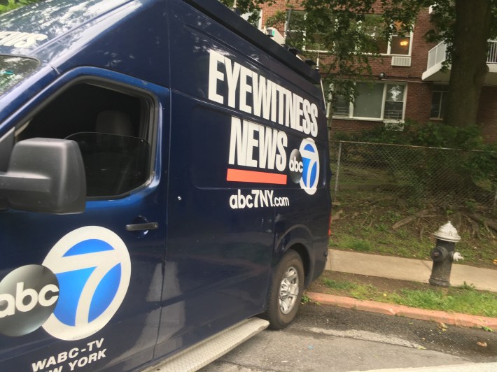 Streetsblog has occasionally used vehicles on news assignments, but we've never done this. The truck on June 5. Photo: Eve Kessler