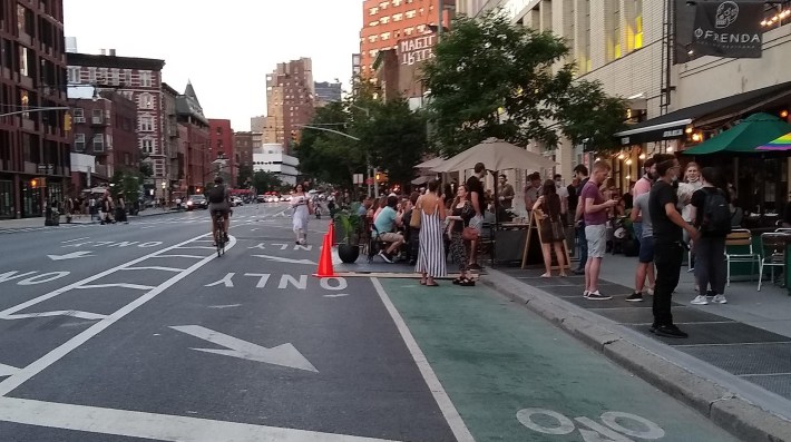 Customers were spilling out of Ofrenda in the West Village on Friday night.