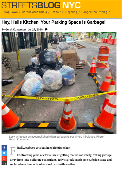 How Streetsblog covered the trash corral story.