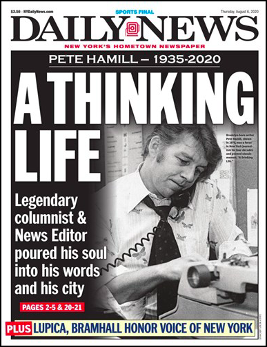 --30-- for Pete Hamill.