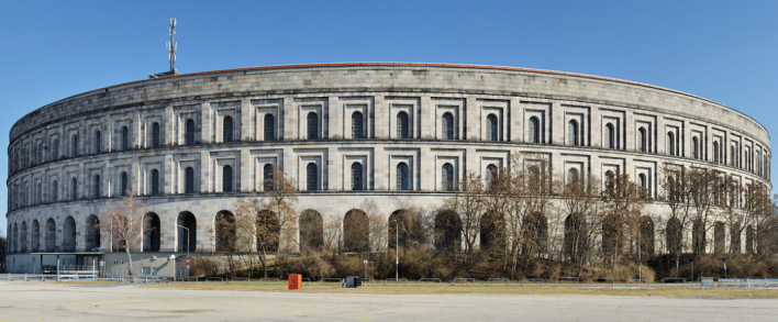 The Nazi's Kongresshalle at Nuremberg (1935), an architectural cousin of the Riverside Park Rotunda (1937). Photo: Taxiarchos228 via WikiMedia Commons