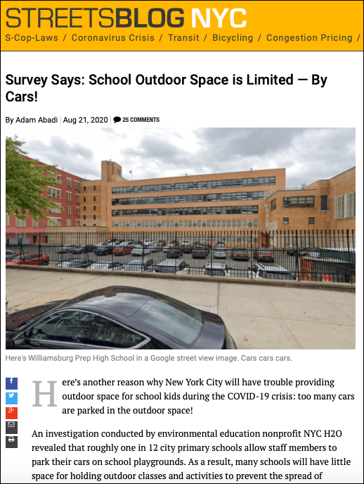 Streetsblog's school yard coverage
