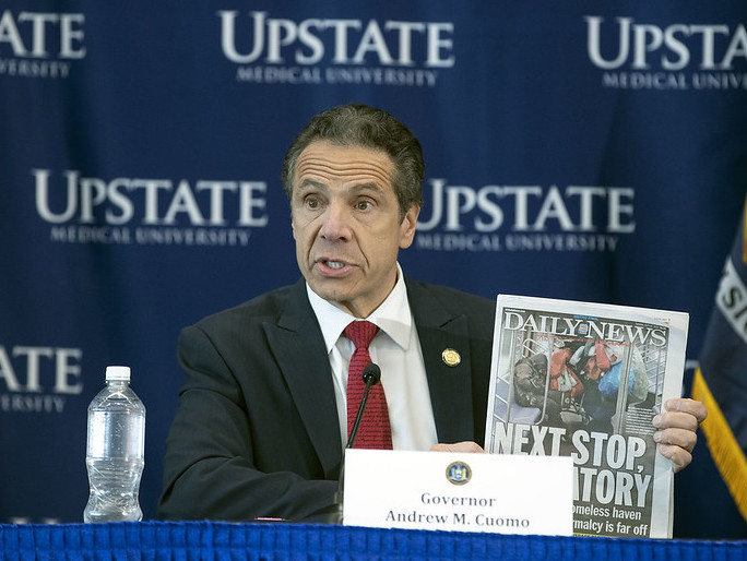 cuomo with daily news homeless wood