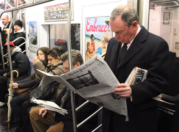 And Mayor Bloomberg also often rode the subway. File photo