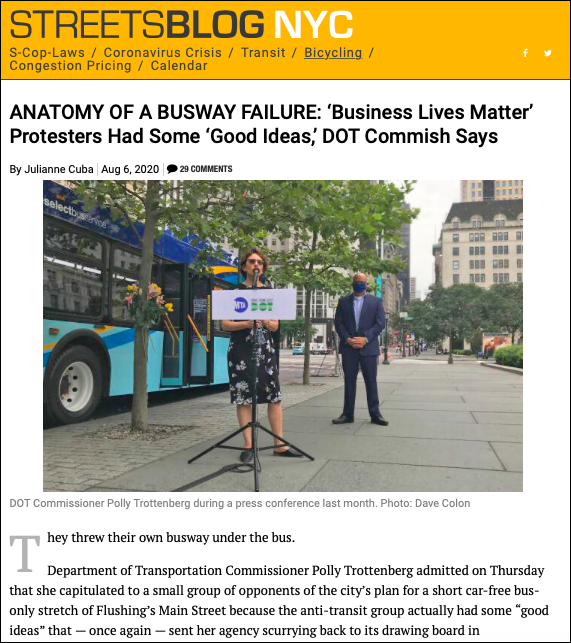 How Streetsblog covered the busway debacle.